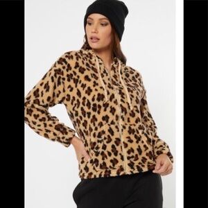 EYE CANDY leopard print full-zip, front pockets, S